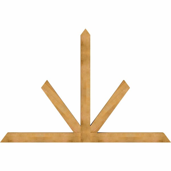 Ekena Millwork Saratoga Rough Sawn Timber Gable Bracket, Western Red Cedar, 108"W x 72"H x 6"D x 6"F, 16/12 Pitch GBW108X72X0606SAR00RWR - main